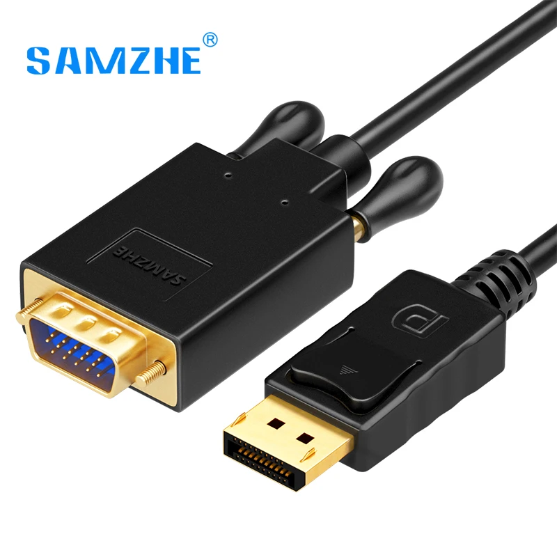 SAMZHE Displayport to VGA Converter Cable 1080P HD DP Male to VGA Male Adpater Cable 1.8M for PC Laptop Projector
SAMZHE Displayport to VGA Converter Cable 1080P HD DP Male to VGA Male Adpater Cable 1.8M for PC Laptop Projector