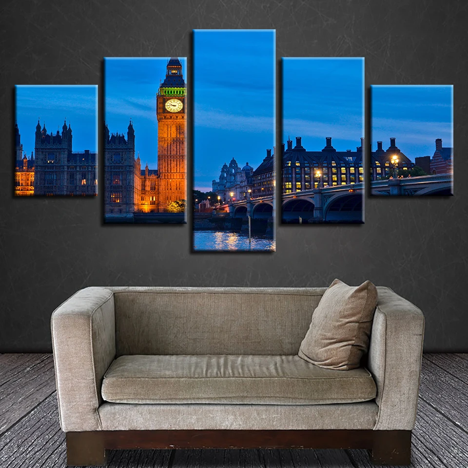 Framed Wall Art Home Decor Painting HD Canvas Poster 5 Panel Big Ben Landscape Building Living Room Modular Printed Pictures
Framed Wall Art Home Decor Painting HD Canvas Poster 5 Panel Big Ben Landscape Building Living Room Modular Printed Pictures