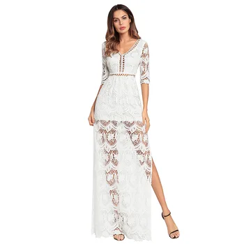 2018 Autumn Summer New Solid Euramerica Sexy Women Dresses Pure Color V-Collar Tick Flower Hollow Lace Dresses Mujer Vestidos
2018 Autumn Summer New Solid Euramerica Sexy Women Dresses Pure Color V-Collar Tick Flower Hollow Lace Dresses Mujer Vestidos