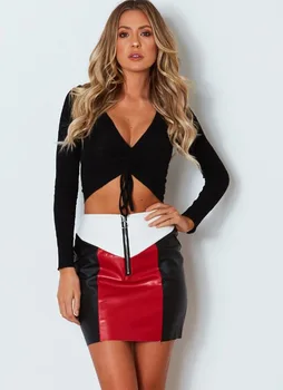 New Women Patchwork Skirt Cool Midi Skirt Slim Beautiful Ladies casual fashion PU Skirts Red Color
New Women Patchwork Skirt Cool Midi Skirt Slim Beautiful Ladies casual fashion PU Skirts Red Color