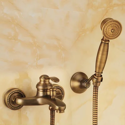 Copper Vintage Bathroom Shower Faucet With Handheld Faucet Hot And Cold European Style Simple Shower Set
Copper Vintage Bathroom Shower Faucet With Handheld Faucet Hot And Cold European Style Simple Shower Set