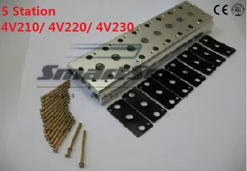 5 Station Pneumatic Solenoid Valve Manifold 4V210-08 Airtac Solenoid Valve Manifold / Base / Board 200M-5F Free Shipping
5 Station Pneumatic Solenoid Valve Manifold 4V210-08 Airtac Solenoid Valve Manifold / Base / Board 200M-5F Free Shipping