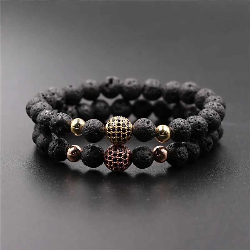Vintage Jewelry 10mm Micro Pave CZ Beads Bracelets & Bangles Black Lava Beaded Bracelet For Women and Men
Vintage Jewelry 10mm Micro Pave CZ Beads Bracelets & Bangles Black Lava Beaded Bracelet For Women and Men