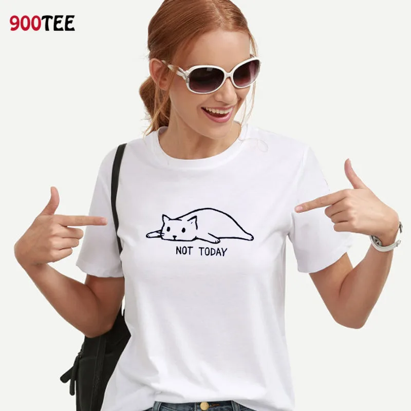 Cat T Shirt Women Cotton Not Today Letter Printed T-shirt Plus Size Streetwear Clothing Loose Fit Tee Shirt Femme Casual Tops
Cat T Shirt Women Cotton Not Today Letter Printed T-shirt Plus Size Streetwear Clothing Loose Fit Tee Shirt Femme Casual Tops