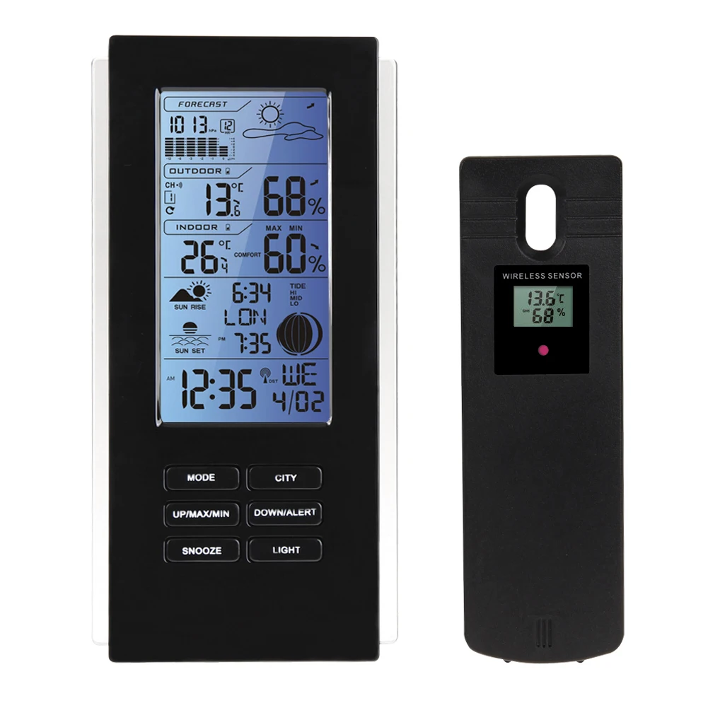 Thermometer Blue LED Digital Wireless Weather Station Indoor Outdoor Frost Alert LCD Hygrometer RCC Temperature Humidity Meter
Thermometer Blue LED Digital Wireless Weather Station Indoor Outdoor Frost Alert LCD Hygrometer RCC Temperature Humidity Meter