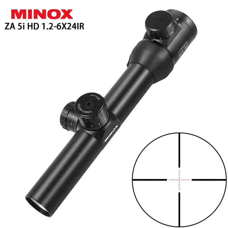 MINOX HD 1.2-6X24IR Compact Hunting Riflescopes Turret Lockable Illuminated Reticle Air Rifle Scope Tactical Optics Sights
MINOX HD 1.2-6X24IR Compact Hunting Riflescopes Turret Lockable Illuminated Reticle Air Rifle Scope Tactical Optics Sights