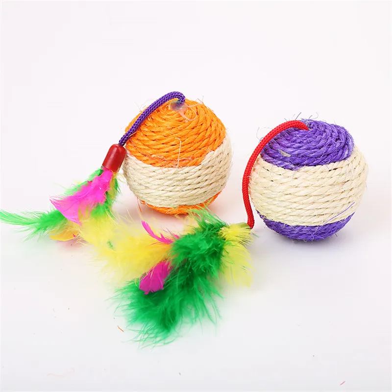 Pet cat Interactive toy Cute Design Sisal Ball Feather Toy for cats Playing Chew Scratch Catch Toy Products For pet
Pet cat Interactive toy Cute Design Sisal Ball Feather Toy for cats Playing Chew Scratch Catch Toy Products For pet