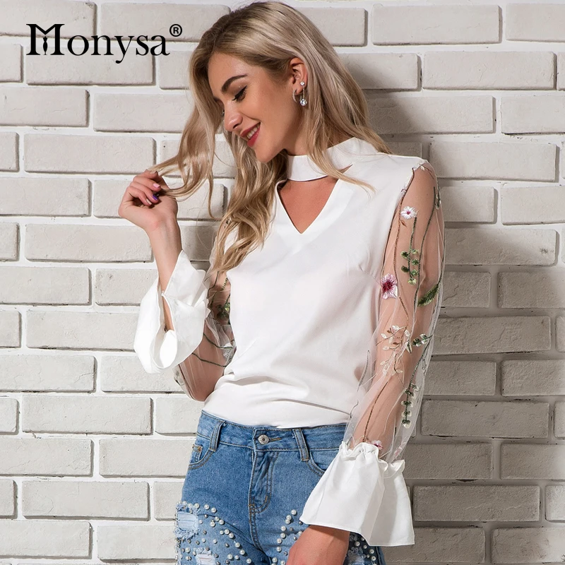 White Chiffon Embroidery Blouses For Women 2018 Spring Summer New Long Sleeve V Neck Mesh Tops Ladies Floral Blouse Black
White Chiffon Embroidery Blouses For Women 2018 Spring Summer New Long Sleeve V Neck Mesh Tops Ladies Floral Blouse Black