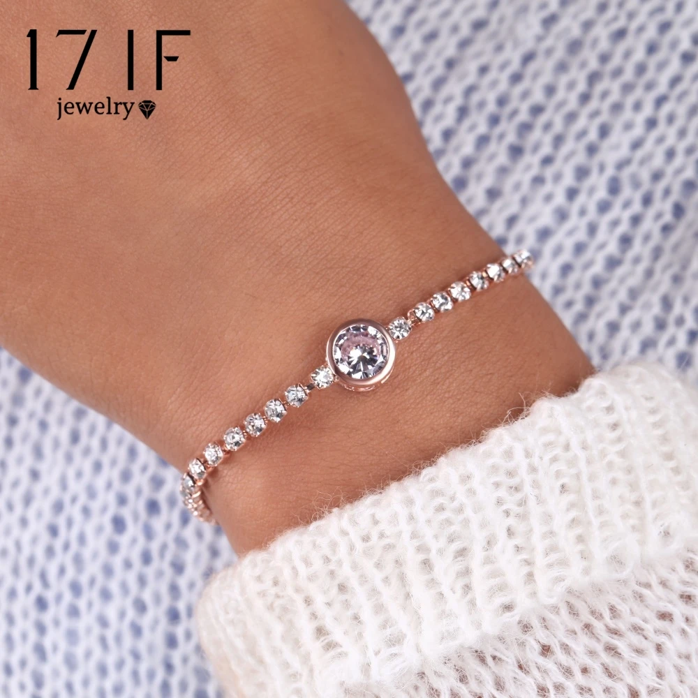 17IF New Round Tennis Bracelet For Women Rose Gold Silver Color Cubic Zirconia Charm Bracelets & Bangles Femme Wedding Jewelry
17IF New Round Tennis Bracelet For Women Rose Gold Silver Color Cubic Zirconia Charm Bracelets & Bangles Femme Wedding Jewelry