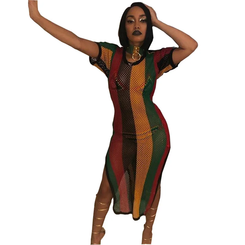 Colorful Stripe Bikinis Cover Up Summer Beach Ne Sunscreen Suit See Through Hollow Out Swimsuit kaftans long Beach Dress Sarong
Colorful Stripe Bikinis Cover Up Summer Beach Ne Sunscreen Suit See Through Hollow Out Swimsuit kaftans long Beach Dress Sarong