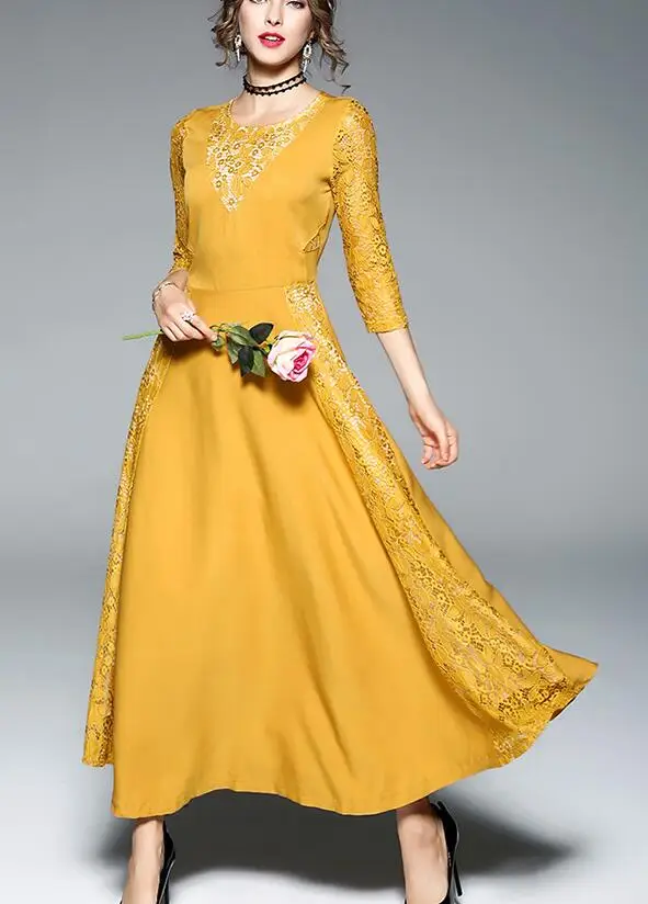 Free Shipping High Quality Best-selling Round Collar Lace Long Sleeve Woman Long Chiffon Dress
Free Shipping High Quality Best-selling Round Collar Lace Long Sleeve Woman Long Chiffon Dress