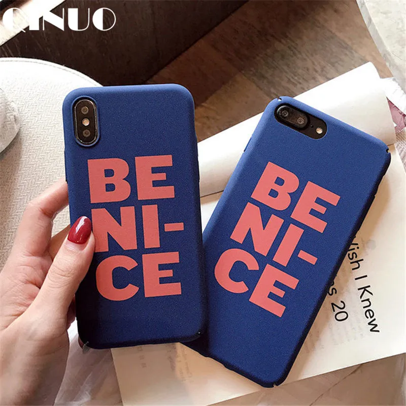 QINUO Simple Sandstone Case For iPhone 6 6s 7 8 X Fashion Inspirational BE NICE Letter Hard Back Covers Case For iPhone 7 Plus
QINUO Simple Sandstone Case For iPhone 6 6s 7 8 X Fashion Inspirational BE NICE Letter Hard Back Covers Case For iPhone 7 Plus