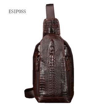 Male chest bag Genuine Leather Real Male Shoulder Messenger Bag Travel Trend Crocodile Pattern Style Men Sling Chest Back Pack
Male chest bag Genuine Leather Real Male Shoulder Messenger Bag Travel Trend Crocodile Pattern Style Men Sling Chest Back Pack