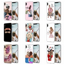Étui pour iPhone 7 8 Plus 6 6 S/6 Plus Souple étui en polyuréthane thermoplastique Design Maman vie fleur Pour iPhone X XS XR Max Téléphone Couverture Arrière Fundas Q161(China)