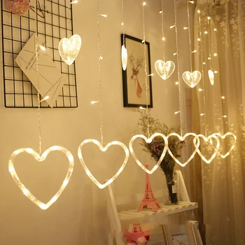 2.5M 138LED EU Plug Heart shaped curtain light fairy string Christmas garland lights for Christmas party wedding decoration lamp
2.5M 138LED EU Plug Heart shaped curtain light fairy string Christmas garland lights for Christmas party wedding decoration lamp