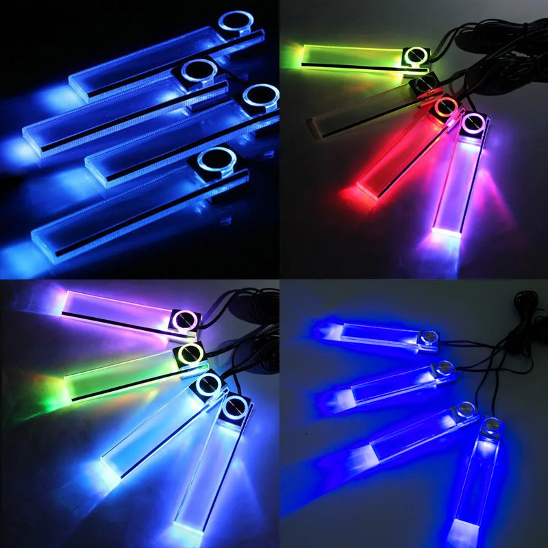 Hiyork 4pcs Car LED Strip Light Lights Random Colors Car Styling Decorative Atmosphere Lamps Car Interior Lights DC 12 V Ambient
Hiyork 4pcs Car LED Strip Light Lights Random Colors Car Styling Decorative Atmosphere Lamps Car Interior Lights DC 12 V Ambient
