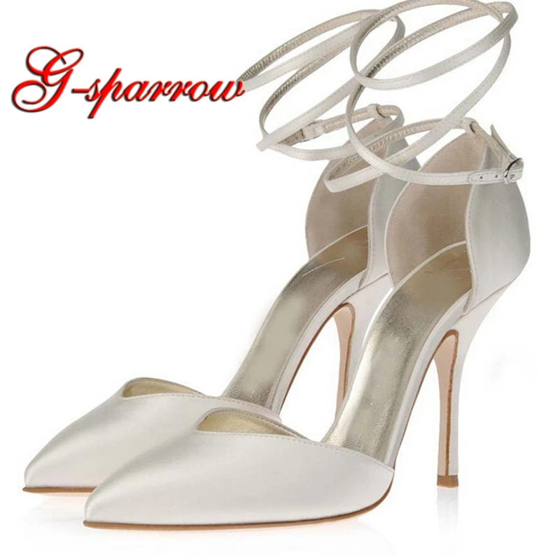 Pointed Toe High Heels White Satin Wedding Dress Shoes Comfortable Buckle Straps Bride Party Shoes Bridesmaid Pumps
Pointed Toe High Heels White Satin Wedding Dress Shoes Comfortable Buckle Straps Bride Party Shoes Bridesmaid Pumps