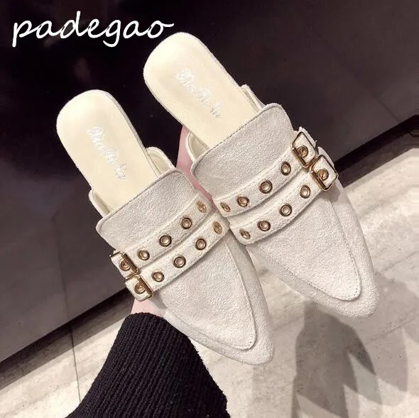 Slippers women wear 2019 summer new fashion casual pointed flat slippers rivet baotou sandals women's shoes A187
Slippers women wear 2019 summer new fashion casual pointed flat slippers rivet baotou sandals women's shoes A187