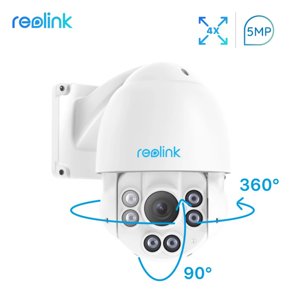 Reolink RLC-423-5MP PTZ IP Camera 5MP Pan/Tilt 4x Optical Zoom Night vision IP66 waterproof Outdoor HD Security PoE Cam
Reolink RLC-423-5MP PTZ IP Camera 5MP Pan/Tilt 4x Optical Zoom Night vision IP66 waterproof Outdoor HD Security PoE Cam