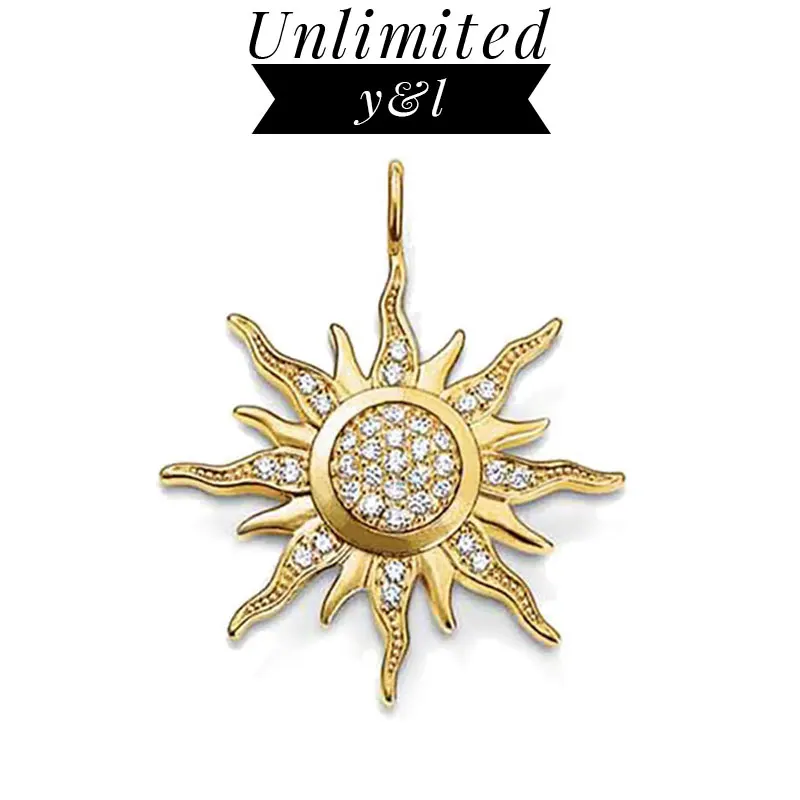 Gold Color Sun Charm Pendants for Necklace White CZ Silver Fashion DIY Jewelry Making Accessories Women Men 2018 New Arrivals
Gold Color Sun Charm Pendants for Necklace White CZ Silver Fashion DIY Jewelry Making Accessories Women Men 2018 New Arrivals