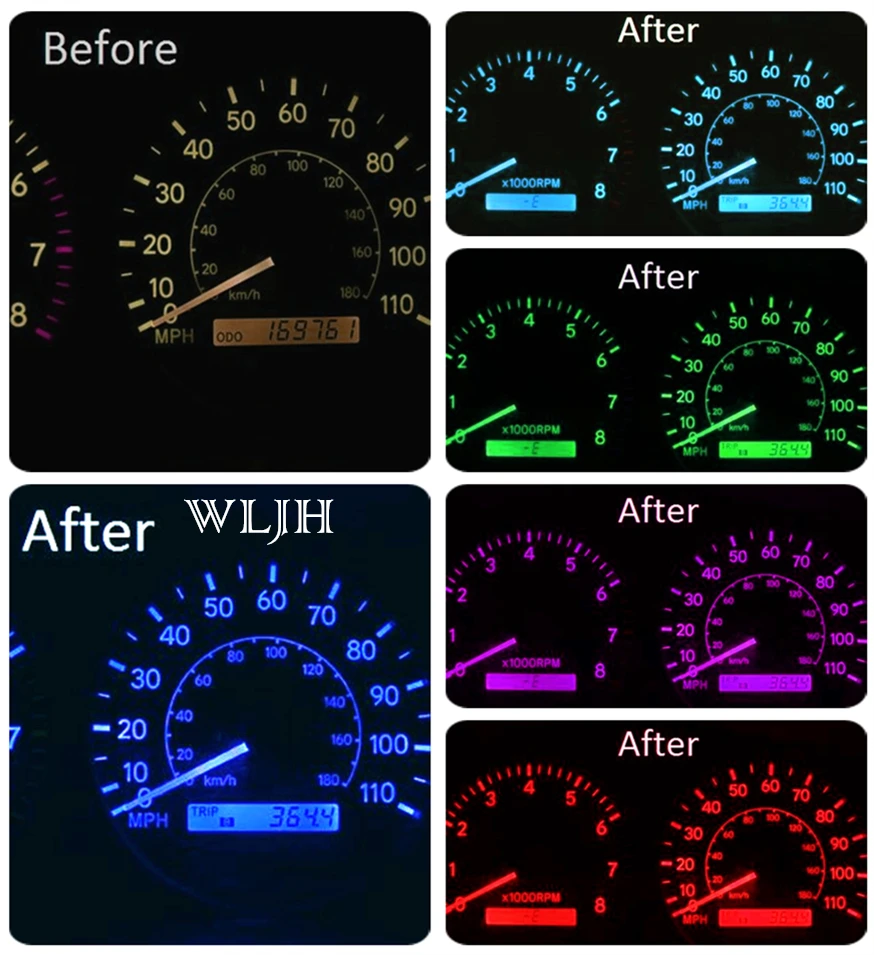 Wljh 7 Kolory Led Panel Przyrządów Gauge Cluster Prędkościomierz Dashboard Zestaw Żarówek Światła Dla Lexus Is300 2001 2002 2003 2004 2005|Signal Lamp| - Aliexpress