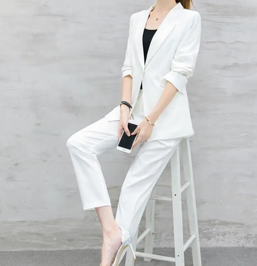 Women 2019 autumn new Two-piece set slim temperament Suit tops and Cropped trousers two-piece suits tide Pants suit office sets
Women 2019 autumn new Two-piece set slim temperament Suit tops and Cropped trousers two-piece suits tide Pants suit office sets