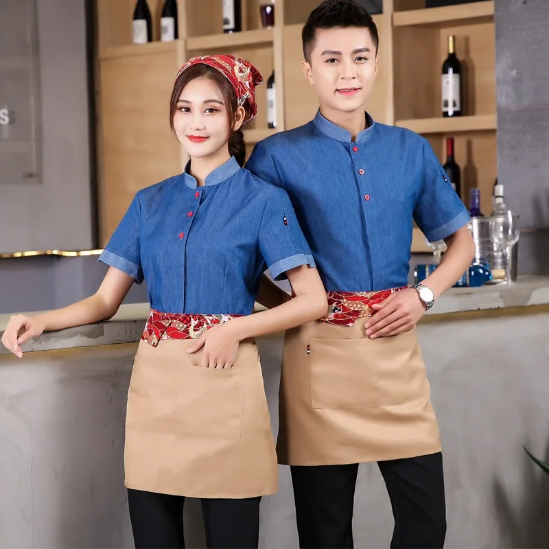 Western Restaurant Waiter Work Uniforms Summer Chinese Hot Pot Chef Uniform Coffee Shop Clothing Short Sleeve Waitress Overalls
Western Restaurant Waiter Work Uniforms Summer Chinese Hot Pot Chef Uniform Coffee Shop Clothing Short Sleeve Waitress Overalls