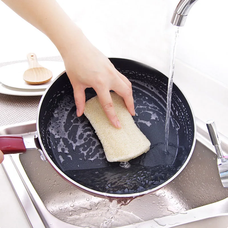 3 шт./компл. натуральная губка для мытья посуды скраб миска легко моется скрабер