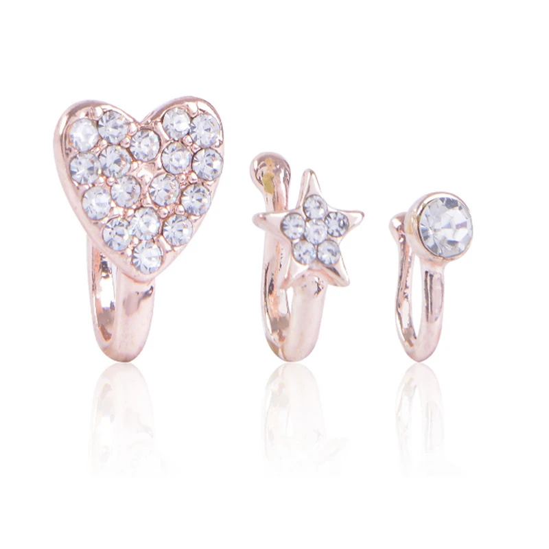 Hot Sale Crystal Rose Gold Star Nose Ring Heart Body Piercing Fake Septum Rings & Studs Pentagram Ear Clip Non Piercing Jewelry
Hot Sale Crystal Rose Gold Star Nose Ring Heart Body Piercing Fake Septum Rings & Studs Pentagram Ear Clip Non Piercing Jewelry