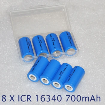 8pcs ICR 3.7v 16340 li-ion battery 700mah rechargeable lithium ion cell replace CR123A CR 123A for laser flashlight use
8pcs ICR 3.7v 16340 li-ion battery 700mah rechargeable lithium ion cell replace CR123A CR 123A for laser flashlight use