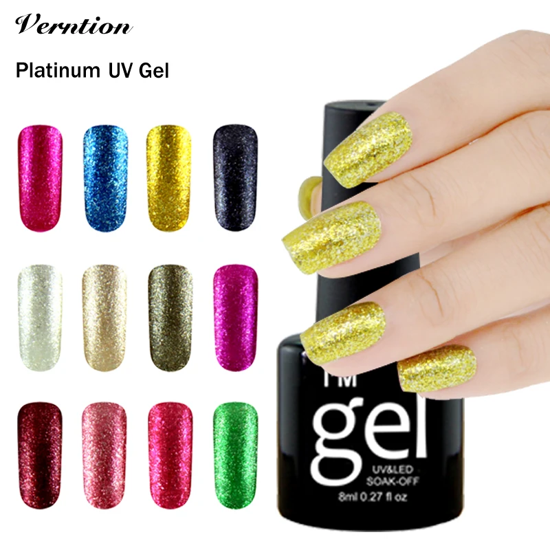 Verntion 8 ML Permanent Adhesive Shining Enamel Nail Varnish Platinum Gel Nail Polish Lasting Glitter Uv Nail Gel Art Semi
Verntion 8 ML Permanent Adhesive Shining Enamel Nail Varnish Platinum Gel Nail Polish Lasting Glitter Uv Nail Gel Art Semi