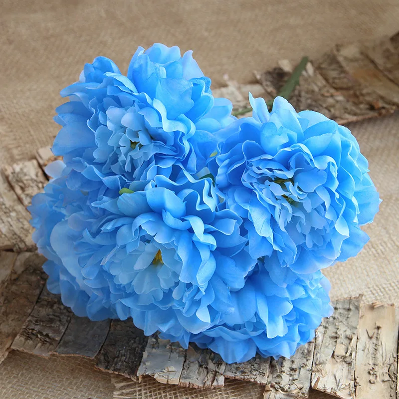 

Beautiful 5 Heads Peony Artificial Flower high quality Bouquet silk flowers Wedding decoration Home Decoration accessories