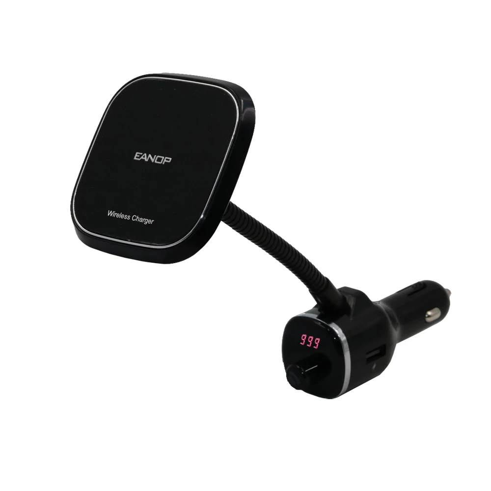 EANOP FM transmitter Mp3 Music Player with Wireless Charger + Phone Holder for IOS Android
EANOP FM transmitter Mp3 Music Player with Wireless Charger + Phone Holder for IOS Android