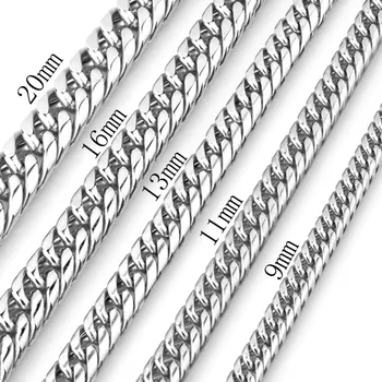 9/11/13/16/20/22mm High Quality 316L Stainless Steel Silver Color Cuban Curb Link Chain Men's Jewelry Necklace Or Bracelet 7-40"
9/11/13/16/20/22mm High Quality 316L Stainless Steel Silver Color Cuban Curb Link Chain Men's Jewelry Necklace Or Bracelet 7-40"