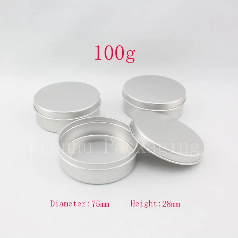 Image Free shipping 100g  empty aluminum  canning jar   tin  containers  ,aluminum storage container ,20pc lot