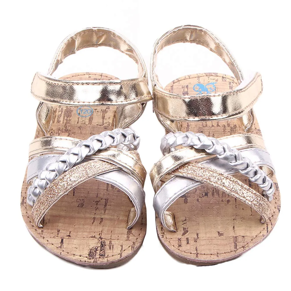 Voberry-New Infant Kids Baby Girls Star Sequins Bling Beach Princess Shoes Sandals