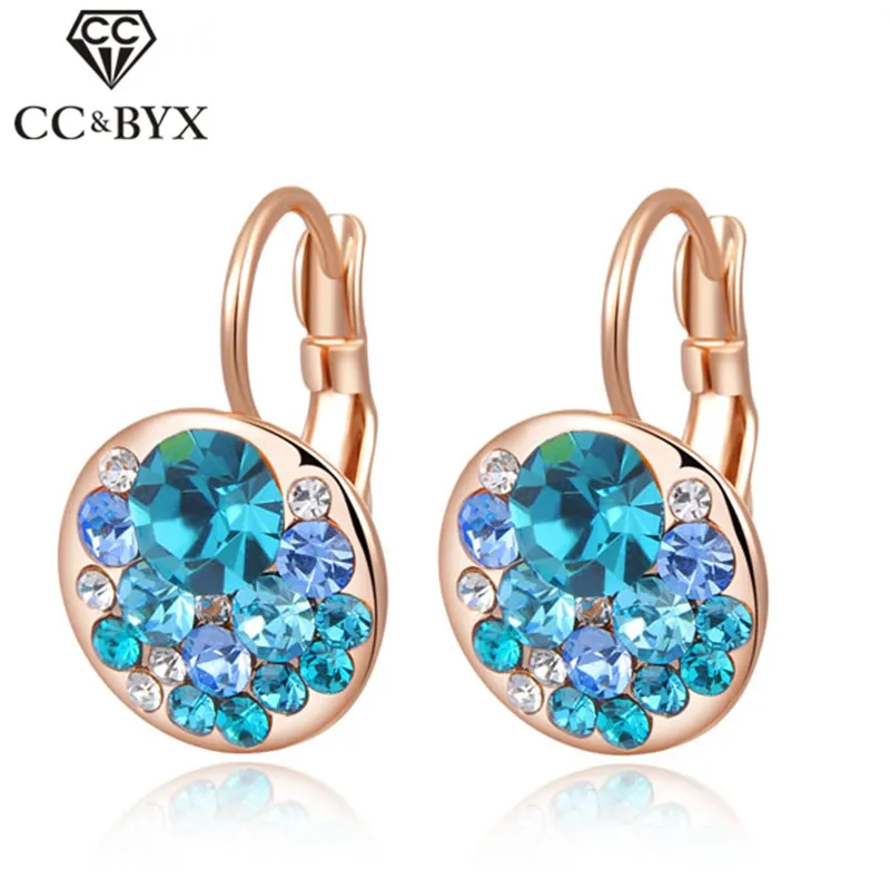CC Jewelry Genuine Austrian Crystals Rose Gold Clip Earrings For Women Blue Stone Fashion Wedding Party Earring Bijoux CCE151
CC Jewelry Genuine Austrian Crystals Rose Gold Clip Earrings For Women Blue Stone Fashion Wedding Party Earring Bijoux CCE151
