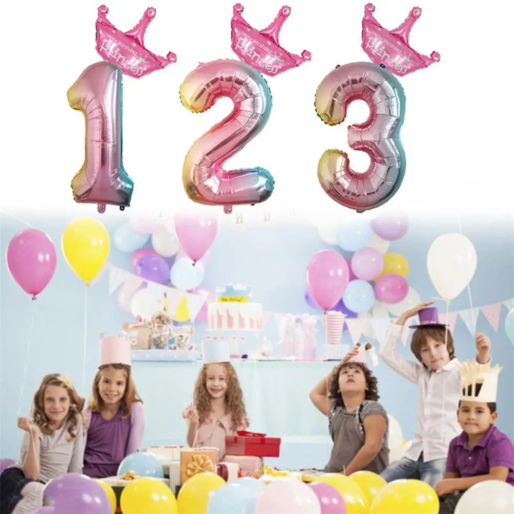 Gradual Decoration Happy Birthday Aluminum Foil Balloon Rainbow 32-inch Digital Crown Baby Birthday Wedding Party Decoration
Gradual Decoration Happy Birthday Aluminum Foil Balloon Rainbow 32-inch Digital Crown Baby Birthday Wedding Party Decoration
