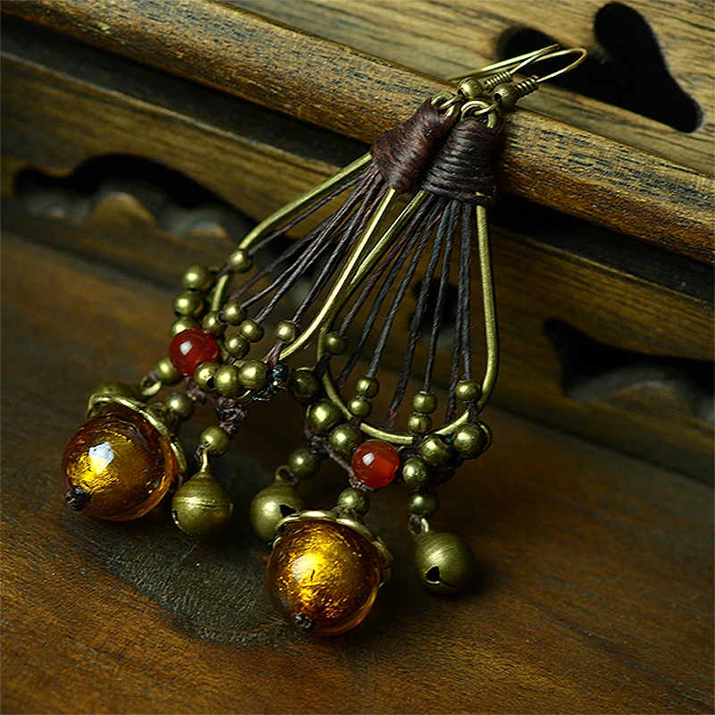 Handcraft trendy ethnic earrings for women red carnelian copper cap bells hanging waxed copper hook style fashion jewelry 2018
Handcraft trendy ethnic earrings for women red carnelian copper cap bells hanging waxed copper hook style fashion jewelry 2018