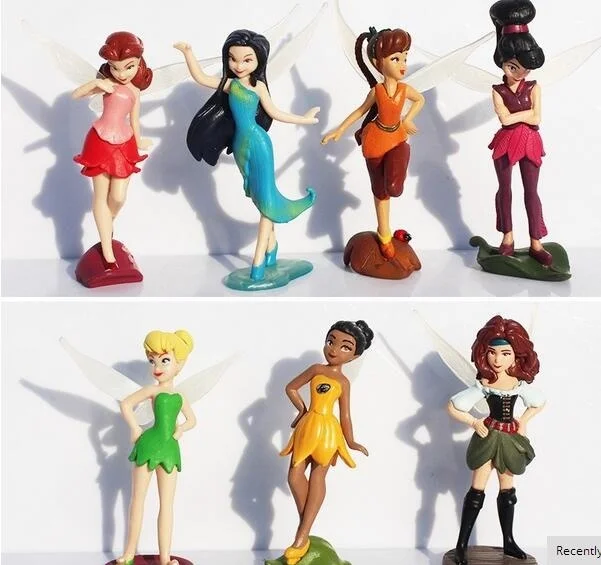 

7pcs/lot Tinker Bell PVC figure dolls Pirate Fairy Zarina Rosetta Waves Fawn doll christmas birthday party gift for girl