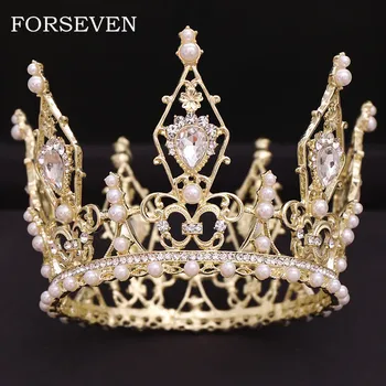 Pearl Crystal Round Crown and Tiara Princess Wedding Bride Crown Tiara casamento Crystal Pearl Crown Bridal Hair Accessories
Pearl Crystal Round Crown and Tiara Princess Wedding Bride Crown Tiara casamento Crystal Pearl Crown Bridal Hair Accessories