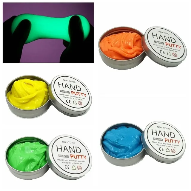 Luminous Slime 50g with Metal box Sand Rubber Mud Intelligent Plasticine For Children Hand Putty Toy -wz 
Luminous Slime 50g with Metal box Sand Rubber Mud Intelligent Plasticine For Children Hand Putty Toy -wz