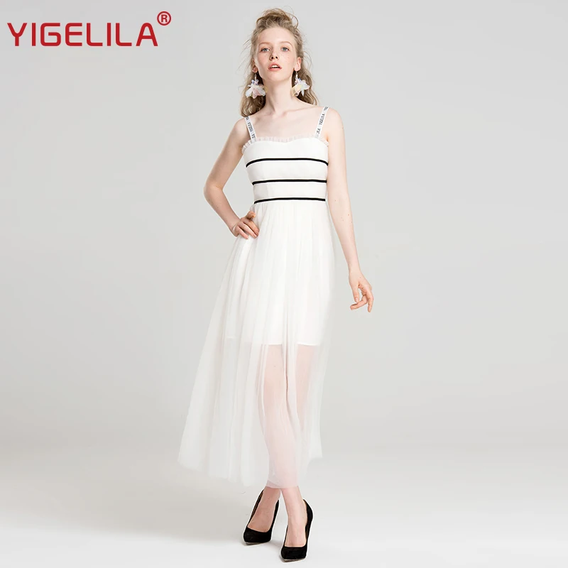 YIGELILA 2019 Women Fashion High Street Spaghetti Strap Empire Slim Backless Perspective Mesh Long Party Dress For Wedding 63016
YIGELILA 2019 Women Fashion High Street Spaghetti Strap Empire Slim Backless Perspective Mesh Long Party Dress For Wedding 63016