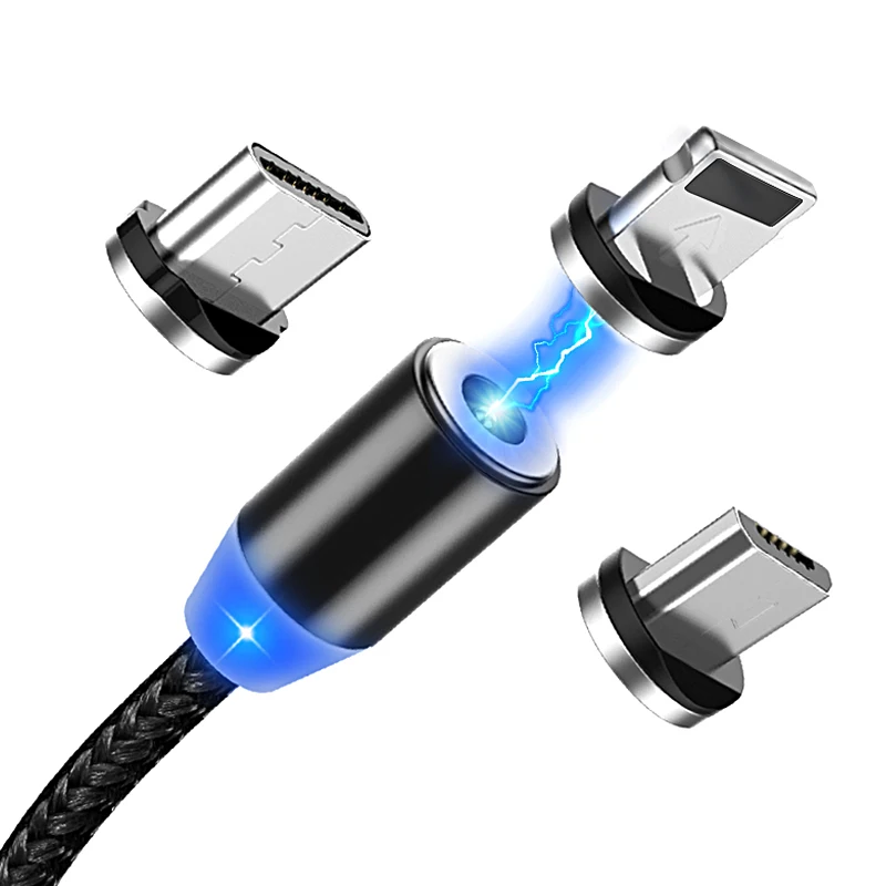 Nylon Magnetic Fast Charger Cable 3 In 1 Lighting Micro USB Type C for IPhone X 7 8 6S XS Xiaomi 8 LED Magnet Charging Cables 1M
Nylon Magnetic Fast Charger Cable 3 In 1 Lighting Micro USB Type C for IPhone X 7 8 6S XS Xiaomi 8 LED Magnet Charging Cables 1M