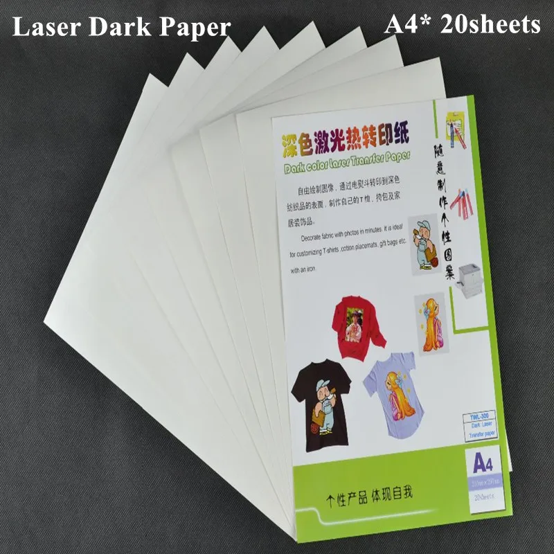 (A4*20pcs) Iron on Color Laser Heat Transfer Paper for Dark and Light fabrics Thermal Paper Papel Transfers Papers TWL-300
(A4*20pcs) Iron on Color Laser Heat Transfer Paper for Dark and Light fabrics Thermal Paper Papel Transfers Papers TWL-300