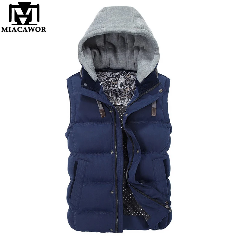 MIACAWOR Men Vests Autumn Winter Colete Masculino Slim Fit Sleeveless Jacket Homme Hooded Casual Male Vests Waistcoats J504
MIACAWOR Men Vests Autumn Winter Colete Masculino Slim Fit Sleeveless Jacket Homme Hooded Casual Male Vests Waistcoats J504