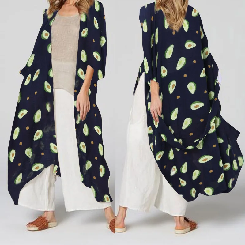 Women Kimono Cardigan Summer Blouses Avocado Print Long Shirts 2019 Celmia Ladies Loose Blusas Plus Size Tops Beach Cover Up 5XL
Women Kimono Cardigan Summer Blouses Avocado Print Long Shirts 2019 Celmia Ladies Loose Blusas Plus Size Tops Beach Cover Up 5XL