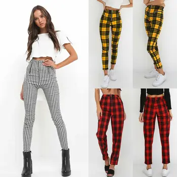 2019 New Women Fashion Pants High Waist Elastic Zipper Sexy Pant Plaid Casual Trousers
2019 New Women Fashion Pants High Waist Elastic Zipper Sexy Pant Plaid Casual Trousers