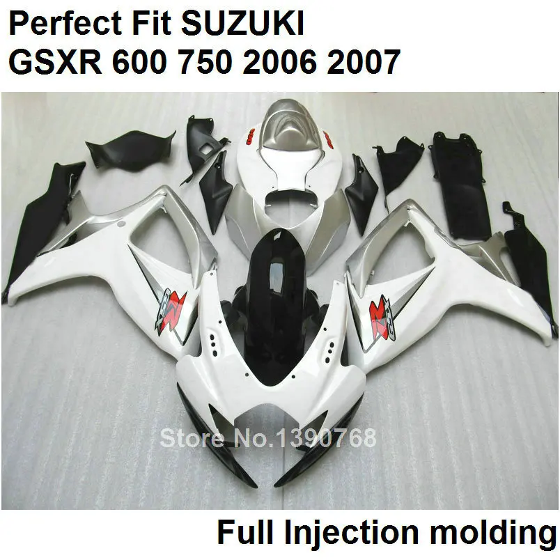 Injection molded high quality fairing kit for Suzuki GSXR600 k7 06 07 white black fairings set GSXR750 2006 2007 VN121
Injection molded high quality fairing kit for Suzuki GSXR600 k7 06 07 white black fairings set GSXR750 2006 2007 VN121