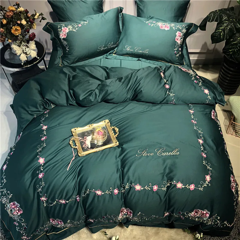 Queen king size bedding set luxury Green Egyptian cotton duvet cover bedsheet/fitted sheet Pillowcase gropa de cama/linge de lit
Queen king size bedding set luxury Green Egyptian cotton duvet cover bedsheet/fitted sheet Pillowcase gropa de cama/linge de lit